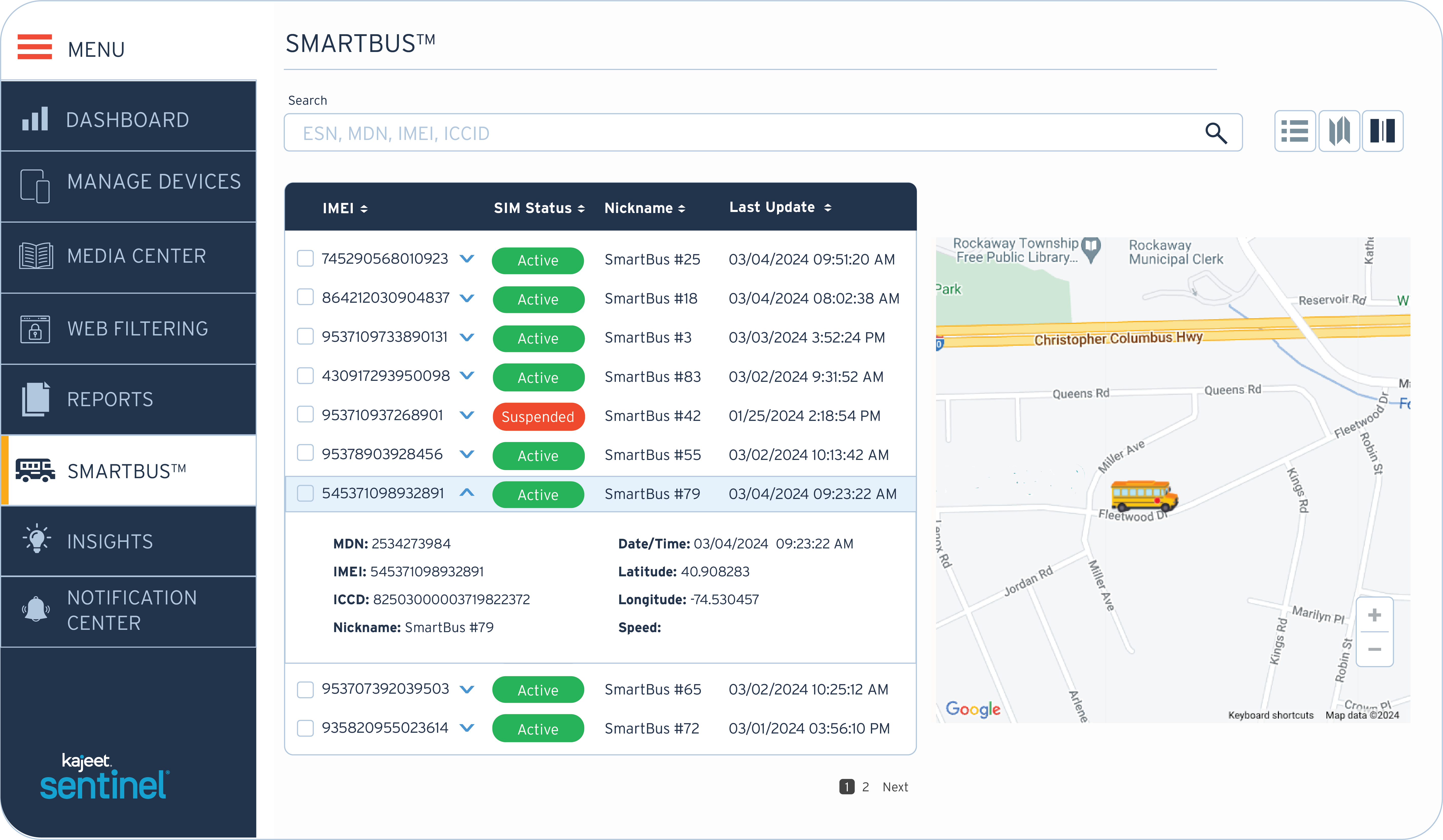 Sentinel Dashboard - SmartBus