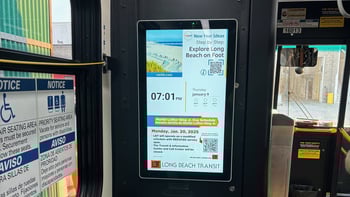 Kajeet Transit Digital signage and information on Long Beach Transit bus