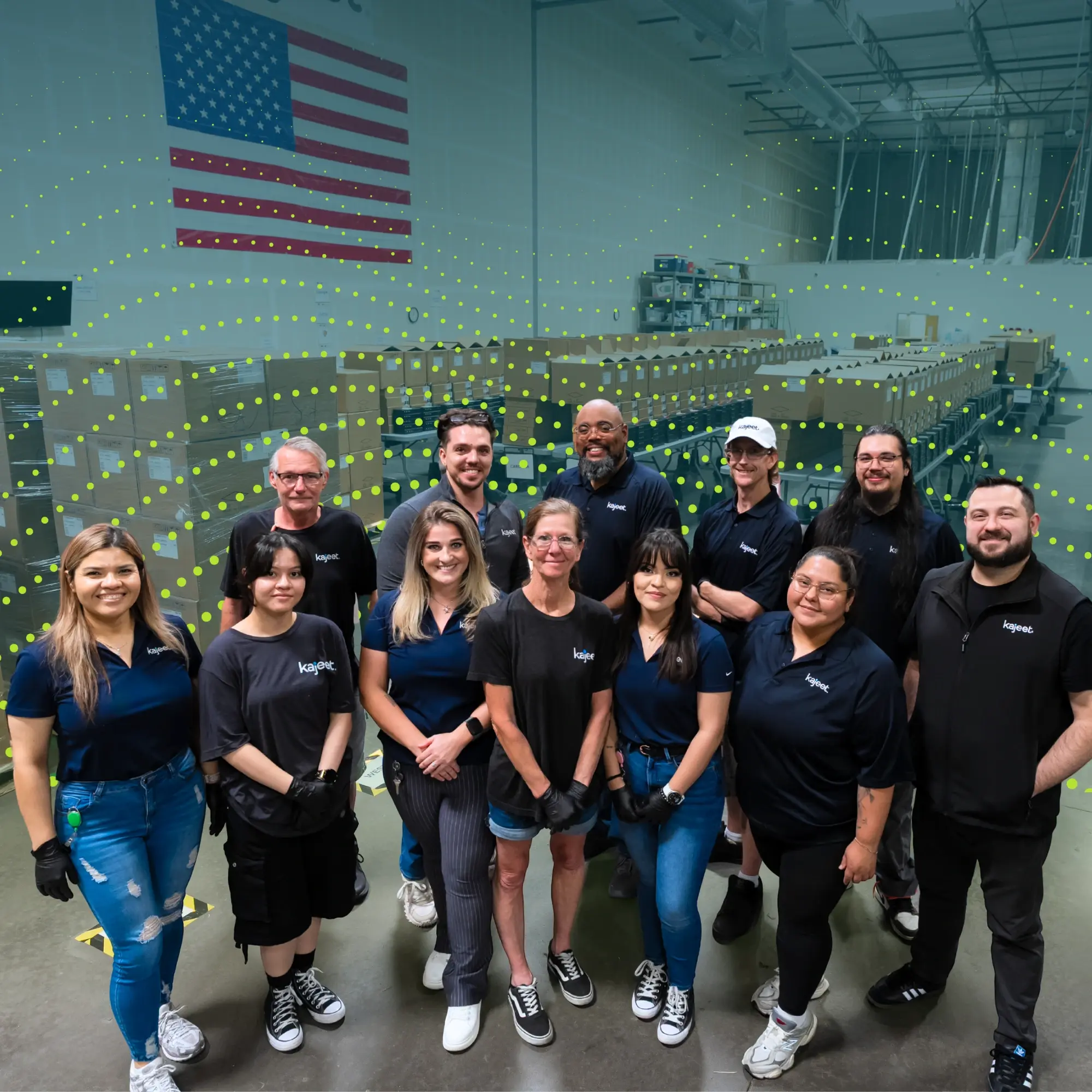 Kajeet IoT Connectivity Services Warehouse Team - graphic photo