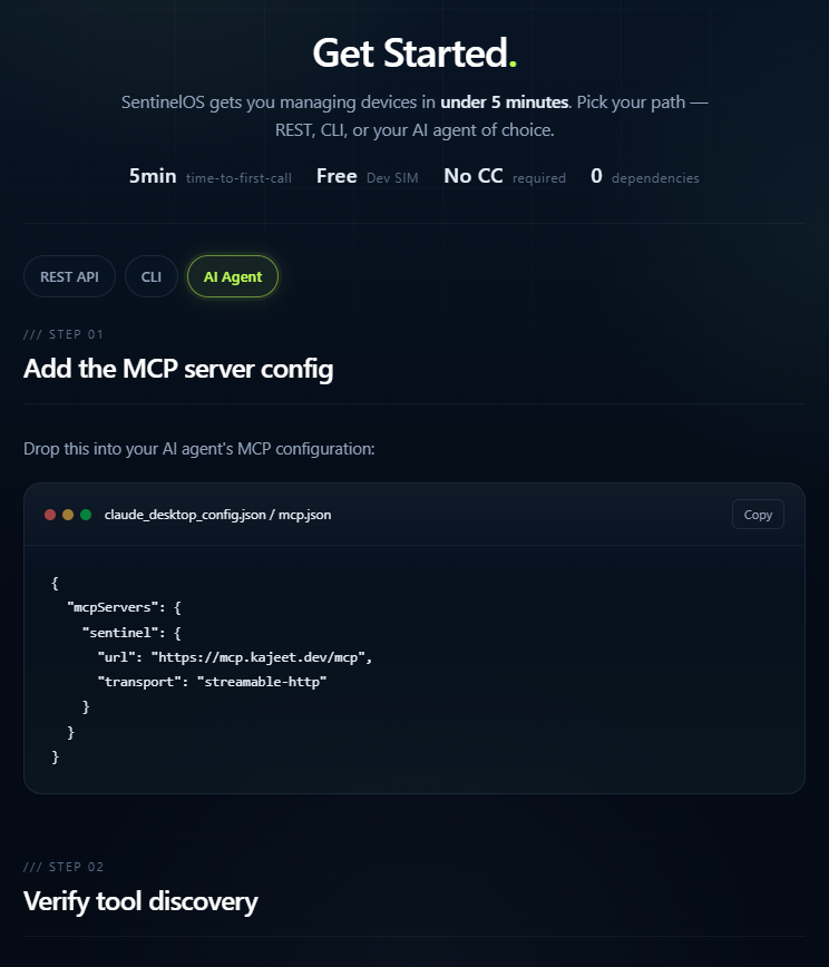 Kajeet SentinelOS: Start Guide for AI Agent - screenshot